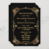 Art Deco Gatsby stijl bruiloft uitnodiging (Voorkant / Achterkant)