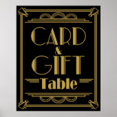 Art Deco Gatsby stijl Cadeau en kaart Tafel bruilo Poster (Voorkant)
