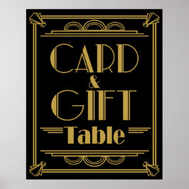 Art Deco Gatsby stijl Cadeau en kaart Tafel bruilo Poster