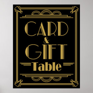 Art Deco Gatsby stijl Cadeau en kaart Tafel bruilo Poster