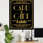 Art Deco Gatsby-stijl Gift and card Table bruiloft Poster (Thuiskantoor)