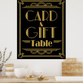 Art Deco Gatsby-stijl Gift and card Table bruiloft Poster (Keuken)
