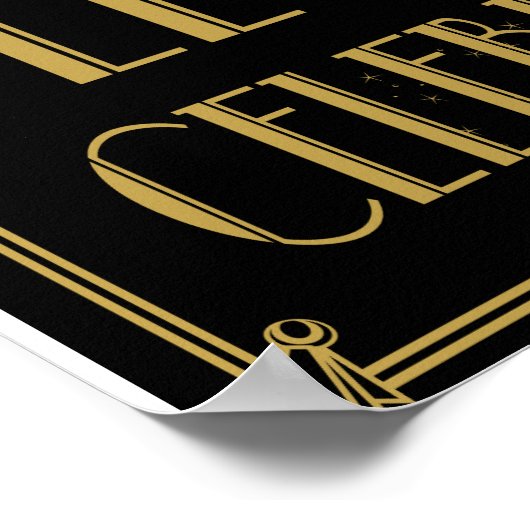 Art Deco Gatsby-stijl Laat feestdruk vieren Poster (Hoek)