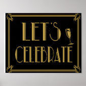 Art Deco Gatsby-stijl Laat feestdruk vieren Poster (Voorkant)