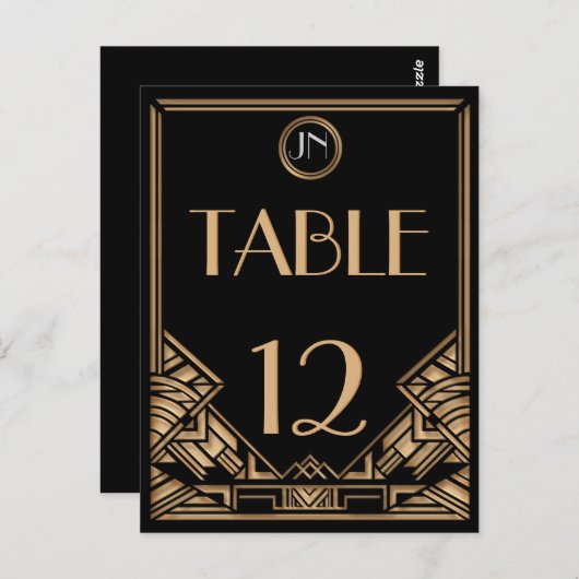  Art Deco Gatsby Stijl Tafelnummers (Voorkant / Achterkant)