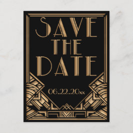 Art Deco Gatsby stijl trouwkaart Save the Date