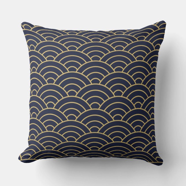 Art Deco Gatsby Style 1920 semicircles, aangepast Kussen (Voorkant)