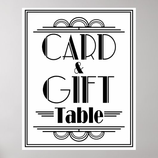 Art Deco Gatsby Style Cadeft & Card-tabel Poster (Voorkant)