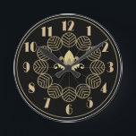 Art Deco Gatsby Style Wallklok Ronde Klok<br><div class="desc">Vertel de tijd met deze trendy art deco wall klok.</div>