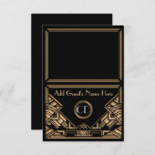 Art Deco Gatsby Style Weddenschap Snel Place Kaart (Voorkant / Achterkant)