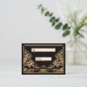 Art Deco Gatsby Style Weddenschap Snel Place Kaart Plaatskaartje (Staand voorkant)