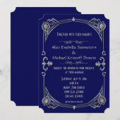 Art Deco Gatsby Style Wedding Invitation Kari 1 Kaart (Voorkant / Achterkant)