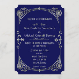 Art Deco Gatsby Style Wedding Invitation Kari 1 Kaart