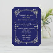 Art Deco Gatsby Style Wedding Invitation Kari 2 Kaart (Staand voorkant)
