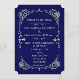 Art Deco Gatsby Style Wedding Invitation Kari 2 Kaart