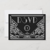 Art Deco Gatsby Style Wedding RSVP-reactiekaarten RSVP Kaartje (Voorkant)