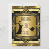 ART DECO Gatsby Tophat Fabulous Birthday Retro 4D Kaart (Voorkant)