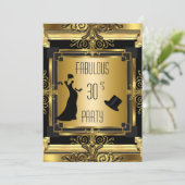 ART DECO Gatsby Tophat Fabulous Birthday Retro 4D Kaart (Staand voorkant)