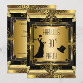 ART DECO Gatsby Tophat Fabulous Birthday Retro 4D Kaart (Voorkant / Achterkant)