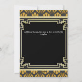 Art Deco Gatsby twintig  zwarte goudkleurig Feestdagenkaart (Achterkant)