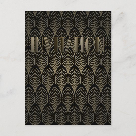 Art Deco Gatsby uitnodiging Briefkaart (Voorkant)