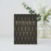 Art Deco Gatsby uitnodiging Briefkaart (Staand voorkant)