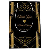 Art Deco Gatsby Wedding Bedankt Medium Cadeauzakje (Voorkant)