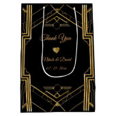 Art Deco Gatsby Wedding Bedankt Medium Cadeauzakje (Achterkant)