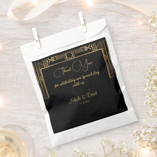 Art Deco Gatsby Wedding Bedankzakje (Geknipt)