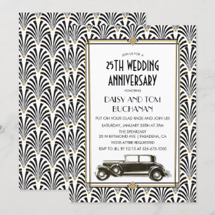 Art Deco Gatsby Wedding Jubileum Kaart