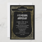 Art Deco Gatsby Wedding Jubileum Kaart (Voorkant)