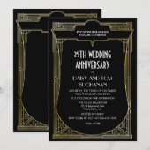 Art Deco Gatsby Wedding Jubileum Kaart (Voorkant / Achterkant)