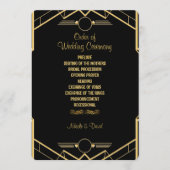 Art Deco Gatsby Wedding Programmakaart (Voorkant)