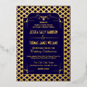 Art Deco Gatsby Wedding Real uit 1920 Folie Uitnodiging (Voorkant)