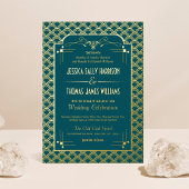 Art Deco Gatsby Wedding Real uit 1920 Folie Uitnodiging