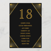 Art Deco Gatsby Wedding Seating Chart Programmakaart (Achterkant)