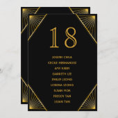 Art Deco Gatsby Wedding Seating Chart Programmakaart (Voorkant / Achterkant)
