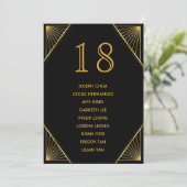 Art Deco Gatsby Wedding Seating Chart Programmakaart (Staand voorkant)