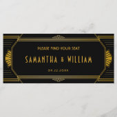 Art Deco Gatsby Wedding Seating Chart Programmakaart (Achterkant)