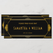 Art Deco Gatsby Wedding Seating Chart Programmakaart (Voorkant / Achterkant)