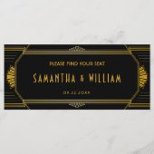 Art Deco Gatsby Wedding Seating Chart Programmakaart (Voorkant)