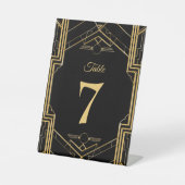 Art Deco Gatsby Wedding Table Number Reclamebord Met Voetstuk (Voorkant)