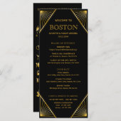 Art Deco Gatsby Wedding tijdlijn Kaart (Voorkant / Achterkant)