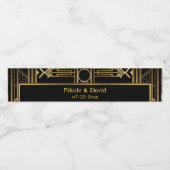 Art Deco Gatsby Wedding Waterfles Etiket (Enkel label)