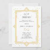 Art Deco Gatsby witte 60ste huwelijksverjaardag Kaart (Voorkant)