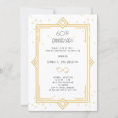 Art Deco Gatsby witte 60ste huwelijksverjaardag Kaart (Voorkant)