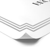 Art Deco Gatsby Zilveren Trouwreceptie Bord Poster (Hoek)