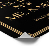 Art Deco Gatsby Zwart Guestbook Bord 20x25cm Poster (Hoek)