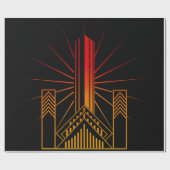 Art Deco Gebouwen Cadeaupapier (Vlak)