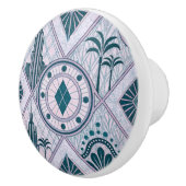 Art Deco gebouwen en palmen Keramische Knop (Rechts)